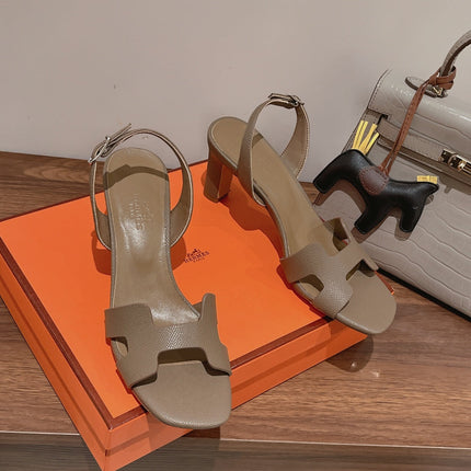 HOLY 75 SANDAL IN MEDIUM BROWN GRAINED CALFSKIN