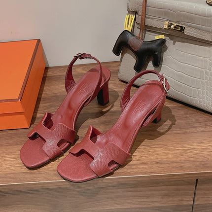HOLY 75 SANDAL IN BERRY RED GRAINED CALFSKIN