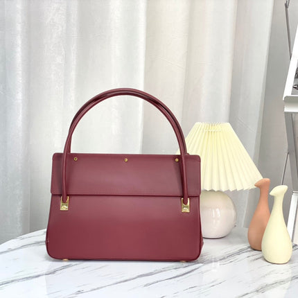 PARISIENNE 30 HANDBAG IN MULBERRY PURPLE SMOOTH CALFSKIN