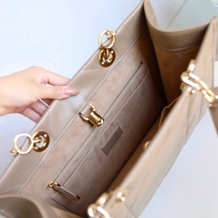LARGE TOTE BOOK 36 BAG IN BEIGE CREAM CALFSKIN