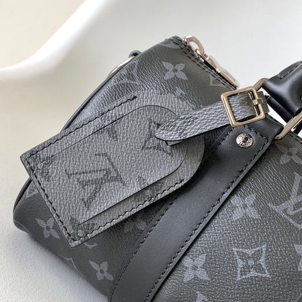 KEEPALL BANDOULIÈRE 25 IN BLACK MONOGRAM HERITAGE CANVAS
