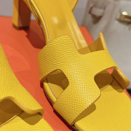 HOLY 75 SANDAL IN BRIGHT YELLOW GRAINED CALFSKIN