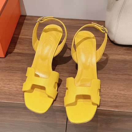 HOLY 75 SANDAL IN BRIGHT YELLOW GRAINED CALFSKIN