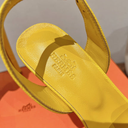 HOLY 105 SANDAL IN BRIGHT YELLOW GRAINED CALFSKIN