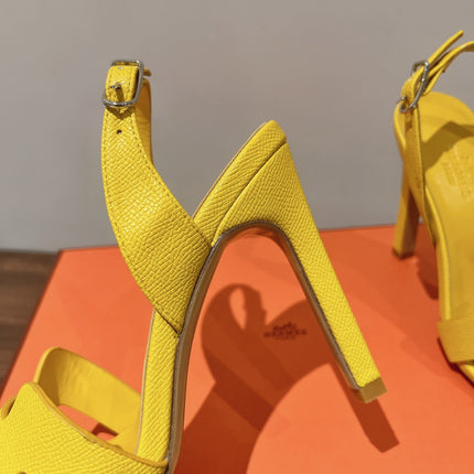 HOLY 105 SANDAL IN BRIGHT YELLOW GRAINED CALFSKIN