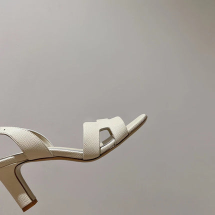 HOLY 75 SANDAL IN WHITE CREAM GRAINED CALFSKIN