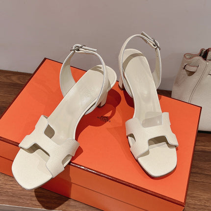 HOLY 75 SANDAL IN WHITE CREAM GRAINED CALFSKIN
