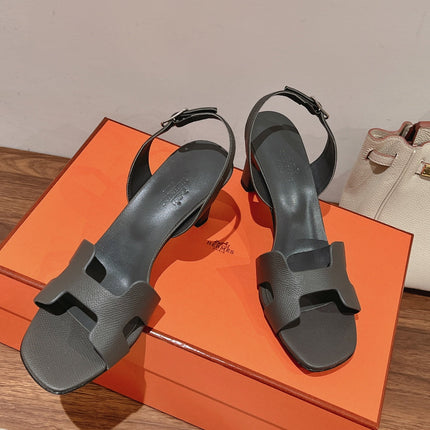 HOLY 75 SANDAL IN DARK GRAY GRAINED CALFSKIN