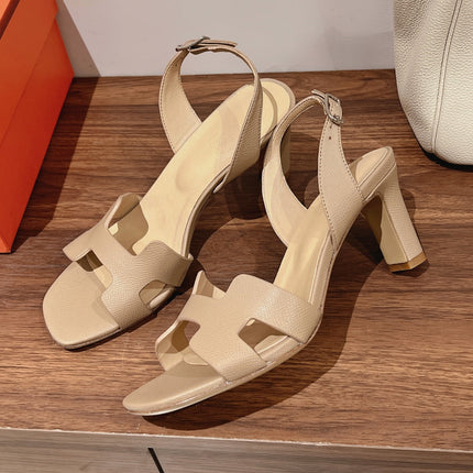 HOLY 75 SANDAL IN BISQUE BEIGE GRAINED CALFSKIN