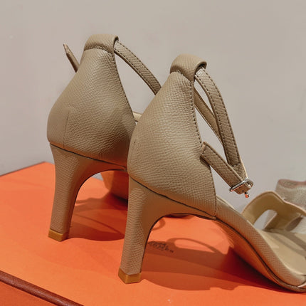 PREMIERE 70 SANDAL IN SAND BROWN CALFSKIN
