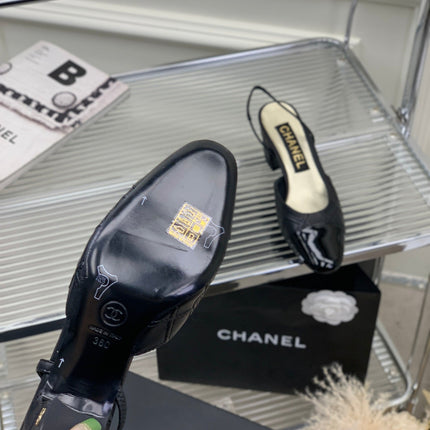 HIGH SLINGBACKS 65 BLACK CALFSKIN