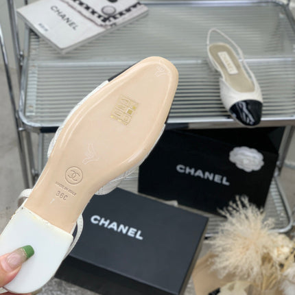 SLINGBACKS 20 WHITE MIX BLACK CALFSKIN