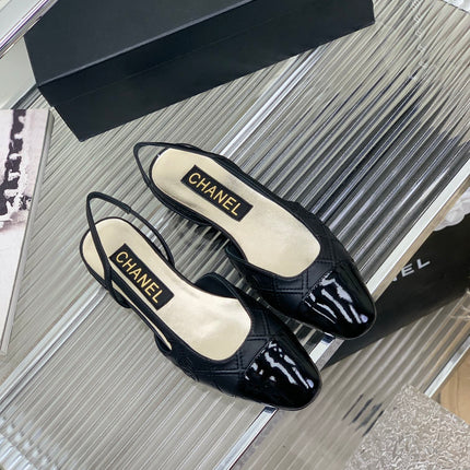 SLINGBACKS 20 BLACK CALFSKIN