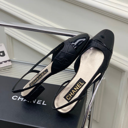 SLINGBACKS 20 BLACK CALFSKIN