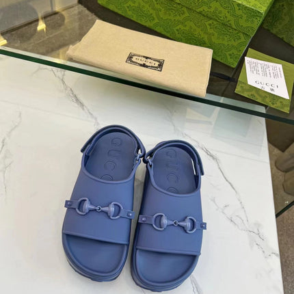 HORSEBIT FLATFORM SANDAL 5 CM IN AEGEAN BLUE IMPORTED TPU