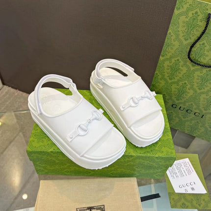 HORSEBIT FLATFORM SANDAL 5 CM IN WHITE IMPORTED TPU