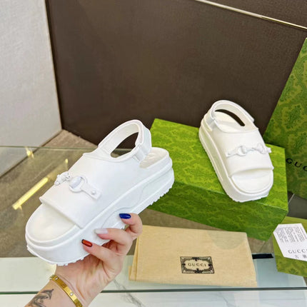 HORSEBIT FLATFORM SANDAL 5 CM IN WHITE IMPORTED TPU