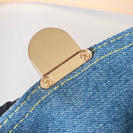 LV 25S PLEATY BAG 26 IN BLUE MONOGRAM DENIM GOLD HARDWARE