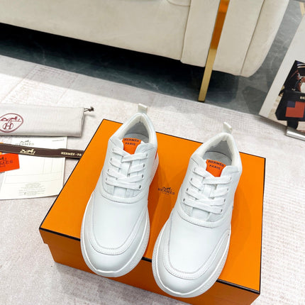 GIGA SNEAKER IN WHITE STITCHED MESH AND CALFSKIN