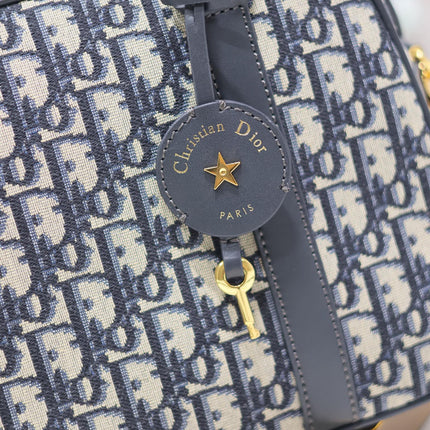 MEDIUM 31 D-VIBE BOWLING BAG IN BLUE MONOGRAM OBLIQUE JACQUARD