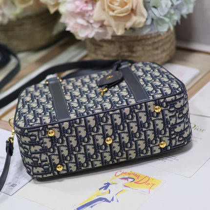 MEDIUM 31 D-VIBE BOWLING BAG IN BLUE MONOGRAM OBLIQUE JACQUARD