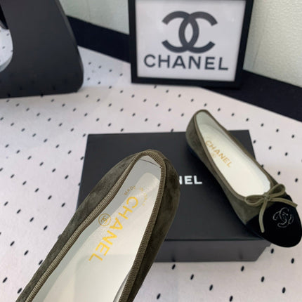 BALLET FLAT OLIVE GREEN MIX BLACK VELVET