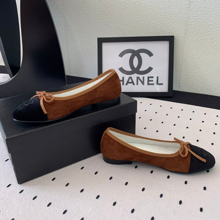 BALLET FLAT BROWN MIX BLACK VELVET