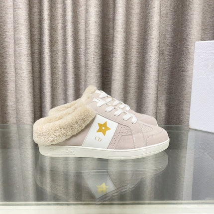 STAR SNEAKER IN LIGHT PINK SUEDE AND SHEARLING
