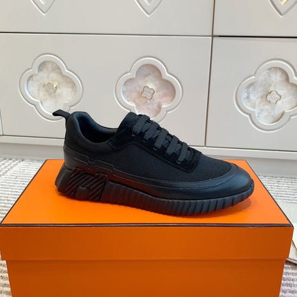 BOUNCING SNEAKER IN BLACK GRAPHIC MESH AND CALFSKIN