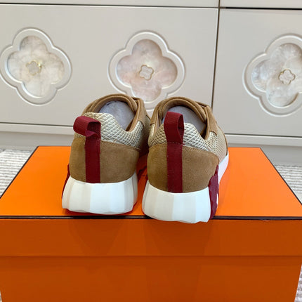 BOUNCING SNEAKER IN CIDER BROWN GRAPHIC MESH AND SUEDE