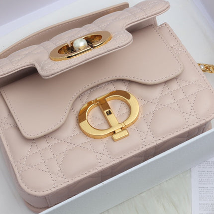 JOLIE TOP HANDLE BAG 19 IN PALE PINK CANNAGE CALFSKIN