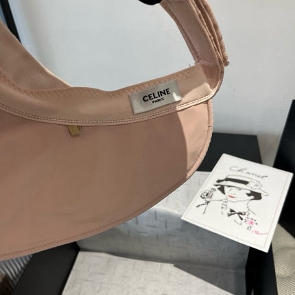 WIDE BRIM HALF HEAD HAT MODEL 650343 IN LIGHT PINK PLEATED SATIN