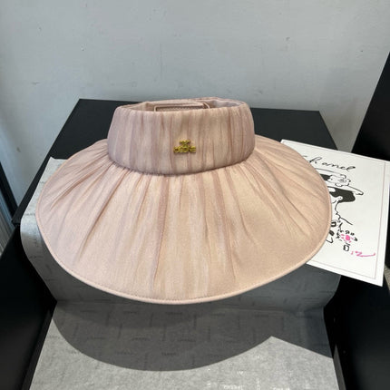 WIDE BRIM HALF HEAD HAT MODEL 650343 IN LIGHT PINK PLEATED SATIN