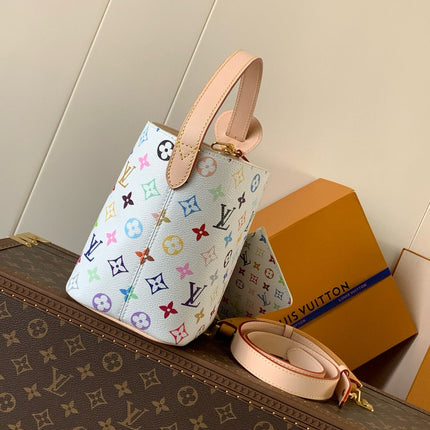 LV SHOULDER BAG 18 IN MULTICOLOR MONOGRAM CANVAS AND CALFSKIN