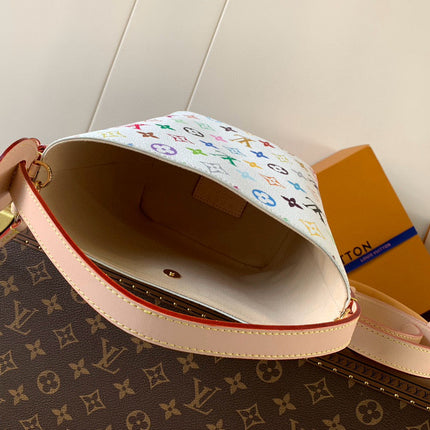 LV SHOULDER BAG 18 IN MULTICOLOR MONOGRAM CANVAS AND CALFSKIN