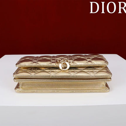 CD BAG 21 IN GOLD CALFSKIN WITH GOLD HARDWARE (Copy)