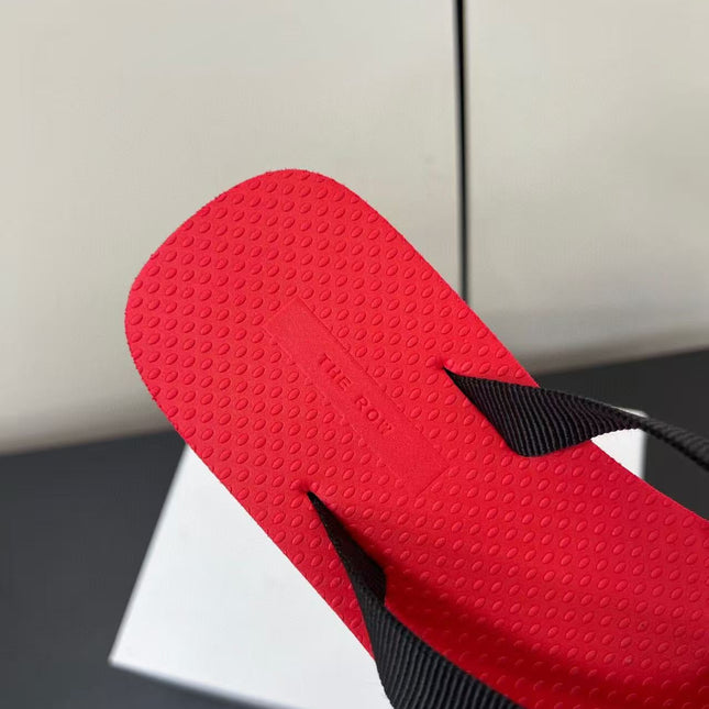 THE ROW THICK-SOLED FLIP FLOPS IN RED RUBBER