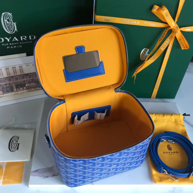 MUSE VANITY CASE 20 IN BLUE GOYARDINE CANVAS