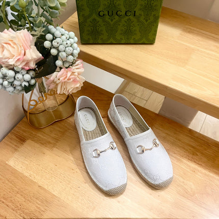 WOMEN'S ESPADRILLE WITH HORSEBIT IN WHITE CANVAS