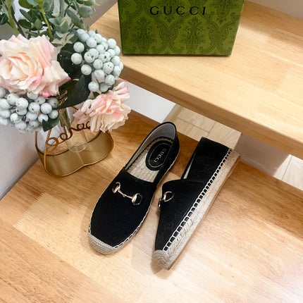 WOMEN'S ESPADRILLE WITH HORSEBIT IN BLACK CANVAS