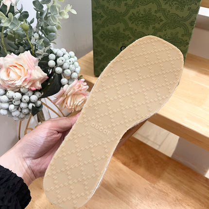 HIGH 10CM WEDGE SANDALS IN RUSSET BROWN SHEEPSKIN