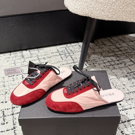 PRADA 25S DEXUN MULE IN RED SUEDE LEATHER
