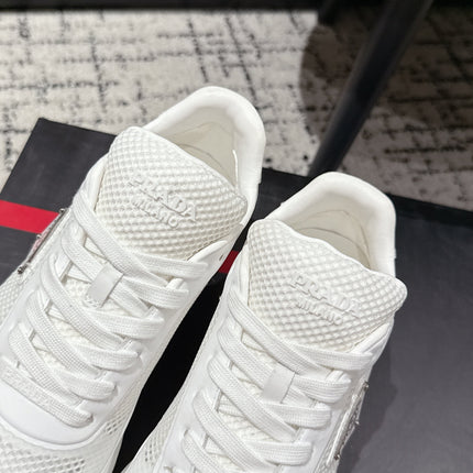 PRADA 25S MEN SNEAKERS IN WHITE CANVAS