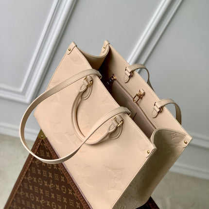 ONTHEGO MM 35 IN  BLUSH PINK MONOGRAM CALFSKIN