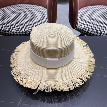 WIDE BRIM HAT MODEL 651884 IN BEIGE WOVEN STRAW