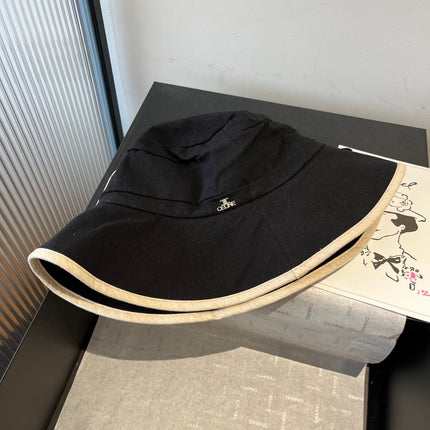 BUCKET HAT MODEL 651983 IN BLACK SLUB FABRIC