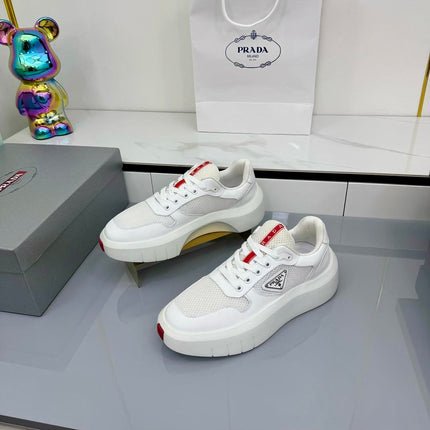 PRADA 25S SNEAKERS IN WHITE CALFSKIN
