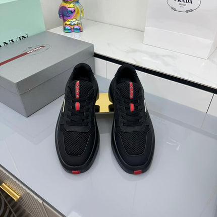 PRADA 25S SNEAKERS IN BLACK CALFSKIN