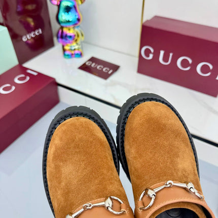 GG PLATFORM MULES 25S IN BURNT ORANGE SUEDE