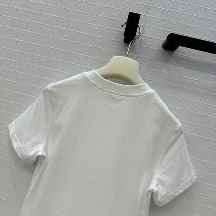 ALAIA ROUND-NECK T-SHIRT WITH EMBROIDERED LOGO 276076